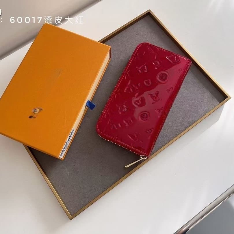 New European and American Women's Long Patent Leather Wallet Vintage Old Flower Multi-Card Slot Fashion Trendy Clutch Bag