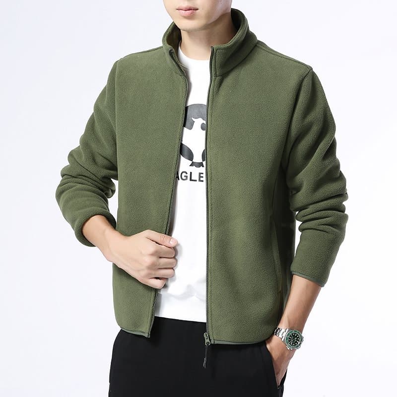 [M-8XL] Plus Size Fleece Cardigan Hoodie 2026 New Autumn Winter Warm Fleece Jacket Men Thickened