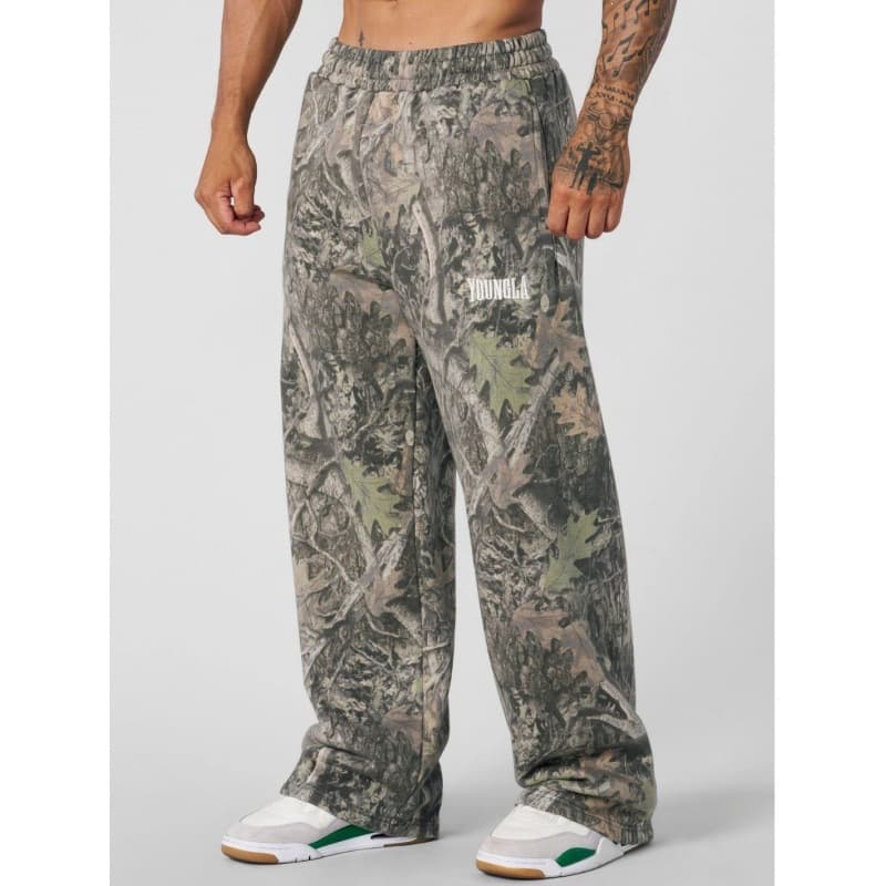 YOUNGLA cross-border American men's trendy casual pants wide-leg camouflage digital print loose sports trousers