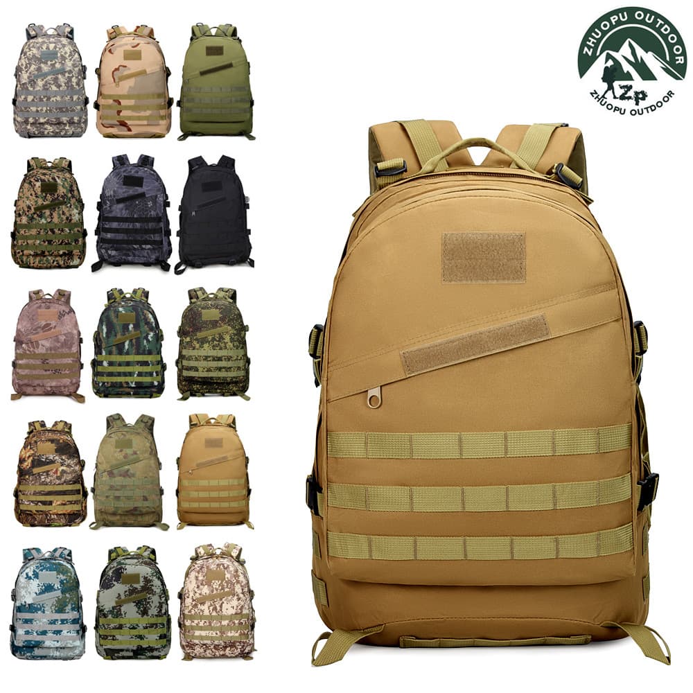 Zhuopu Peace Elite Chicken Dinner Backpack Outdoor Large Capacity Hiking Sports Double Shoulder Camouflage Tactical 3D Backpack