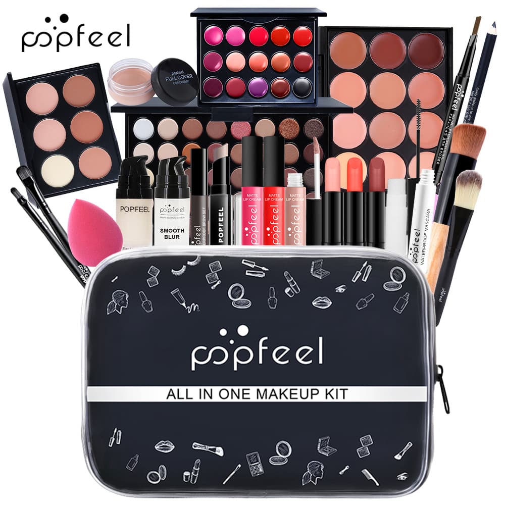 POPFEEL Cosmetics Makeup Brush Set for Beginners, Waterproof, Natural Light Makeup for Female Students