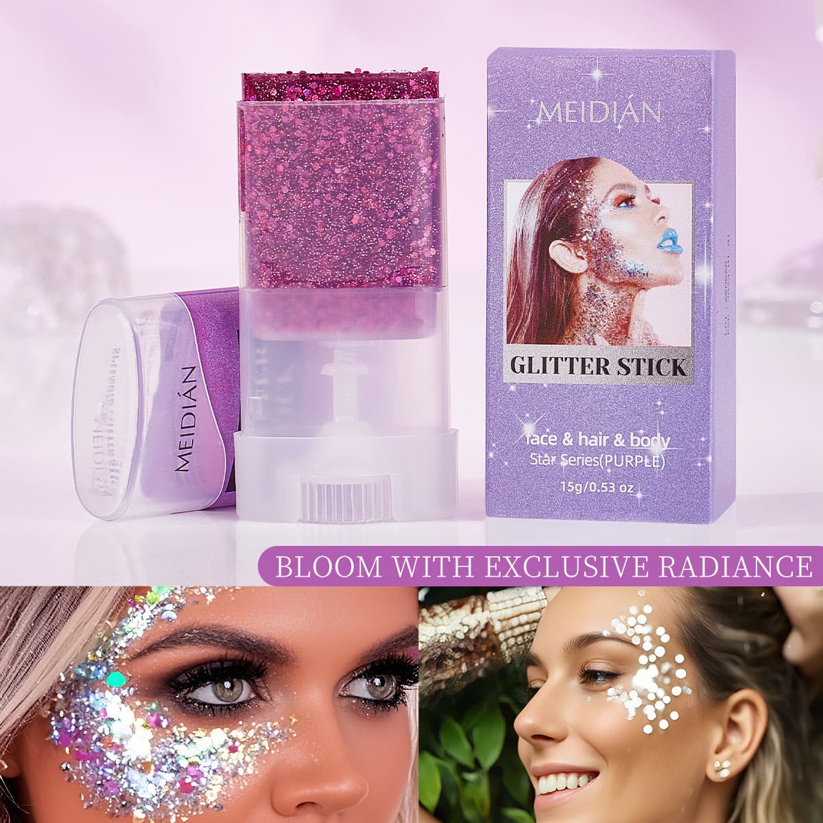Cross-Border Sequins Flash Stick Party Performance Makeup Face Body Clavicle Highlighter Shimmer Stick