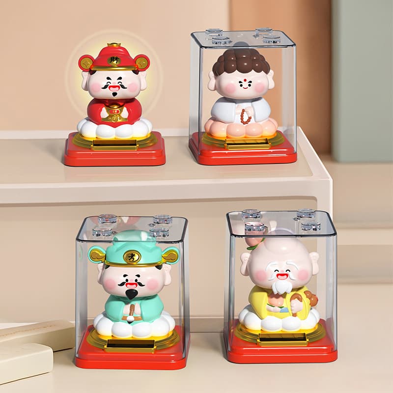 New Solar God of Wealth Ornament Automatic Nodding Office Reception Desktop Money Cat Car Ornament Small Gift
