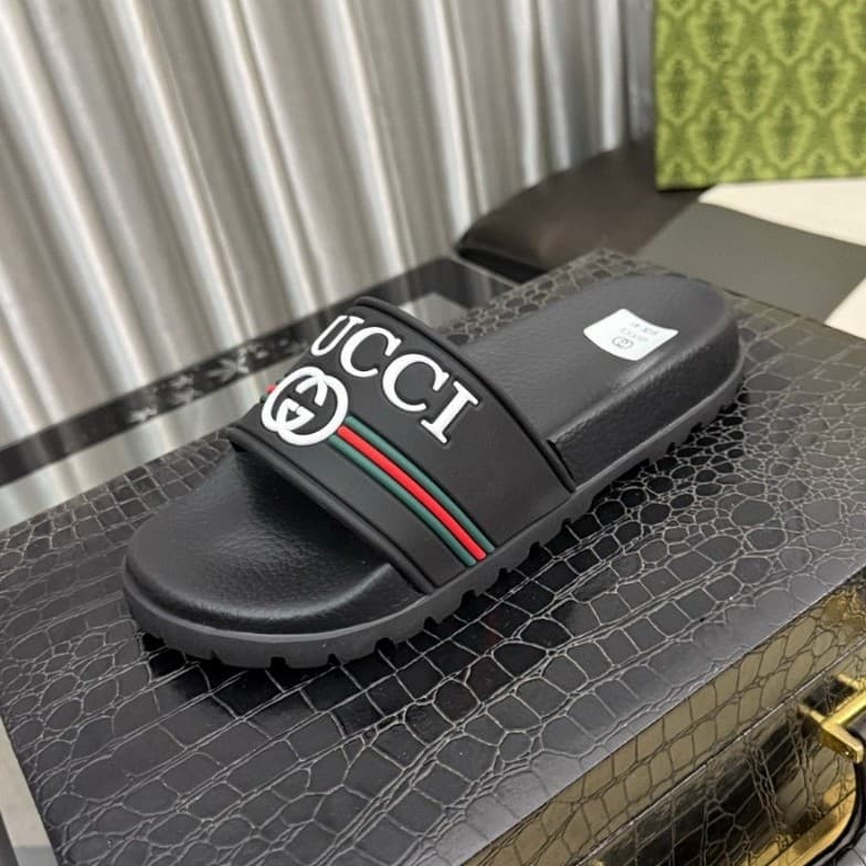 Cross-border Middle East High Version G Family Slippers Couple Style Summer Outdoor Lightweight One-Strap Slippers Double G Print Men's Slippers