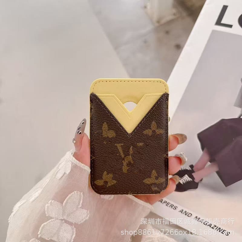 Luxury Leather Patchwork Printed Magnetic Card Holder Strong Magnet Card Case for ID Card, Bank Card, Access Card Storage