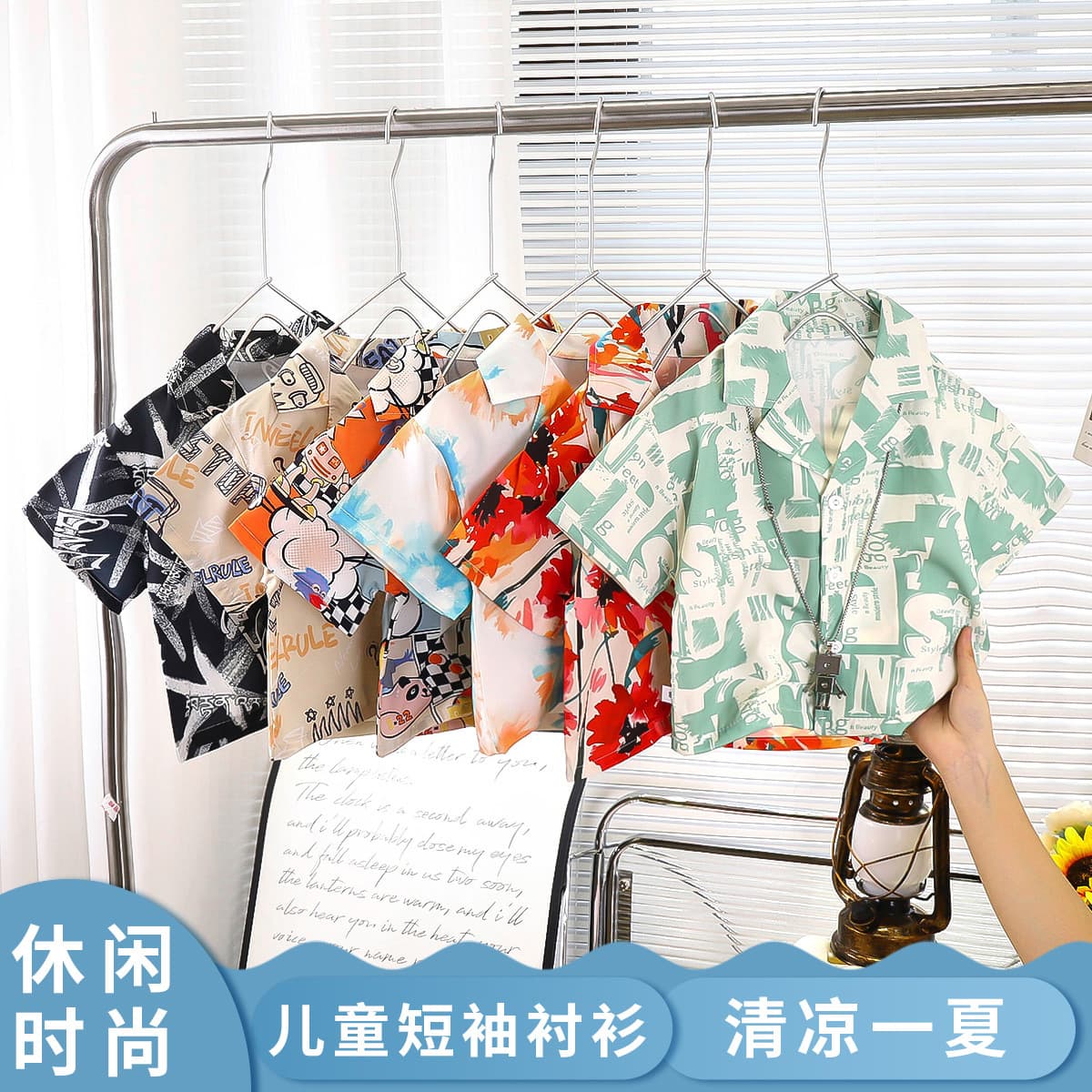 Boys floral shirt summer cool beach style short-sleeved shirt children street printed baby boy top trendy wholesale