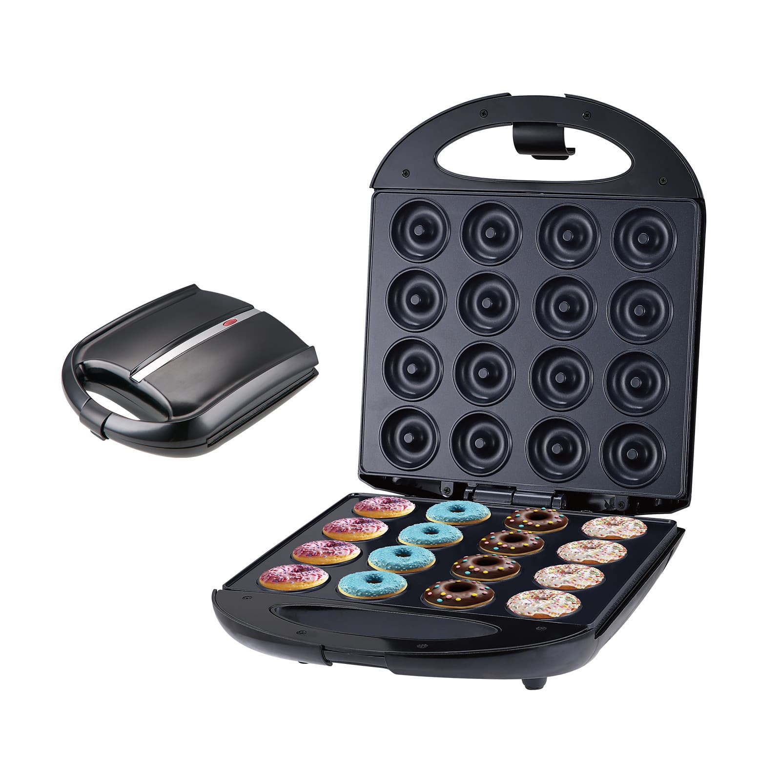 110V US Standard Donut Machine Sandwich Maker 16-Hole Cake Machine Round Cake Machine Breakfast Bread Maker Large Light Food Machine