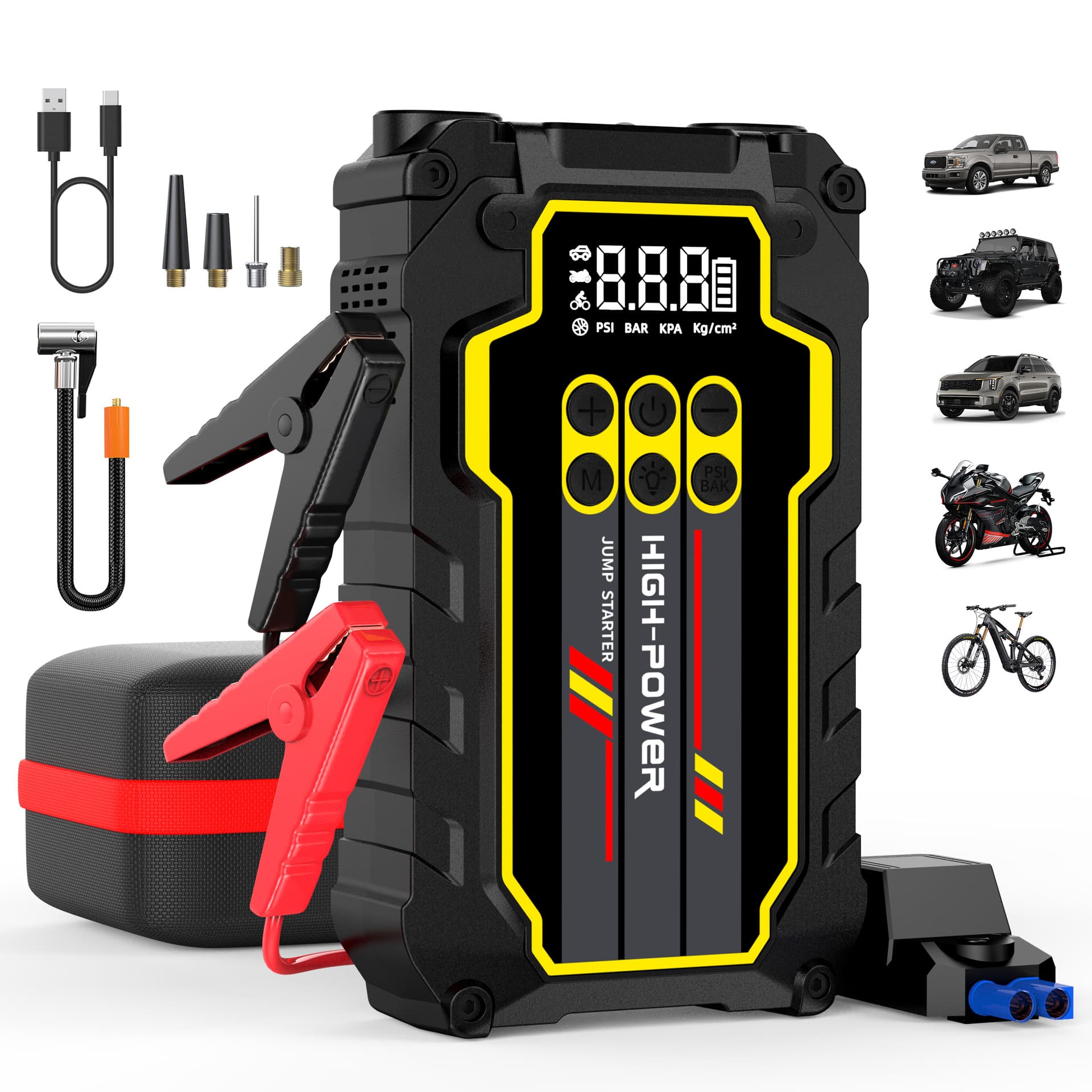 Cross-border Jump starter car starter air pump three-in-one 12V battery power artifact wholesale