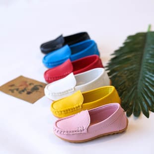 Kids' Shoes 2025 Spring/Autumn Korean Style Slip-On Candy Color Loafers, Baby Shoes with Rubber Sole, Boys and Girls Clearance