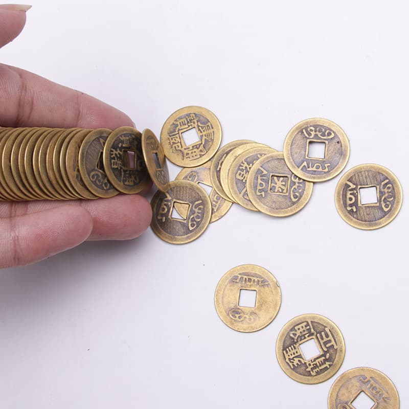 2.3cm 2.8cm Pure Brass Antique-style Coins, Five Emperor Coins, Ten Emperor Coins, Chinese Knot Coin Pendants, Manufacturer Wholesale