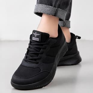 New Wide Toe Box Women's Sneakers, Wide Forefoot Casual Shoes, Black Running Shoes, Work Shoes, Large Size
