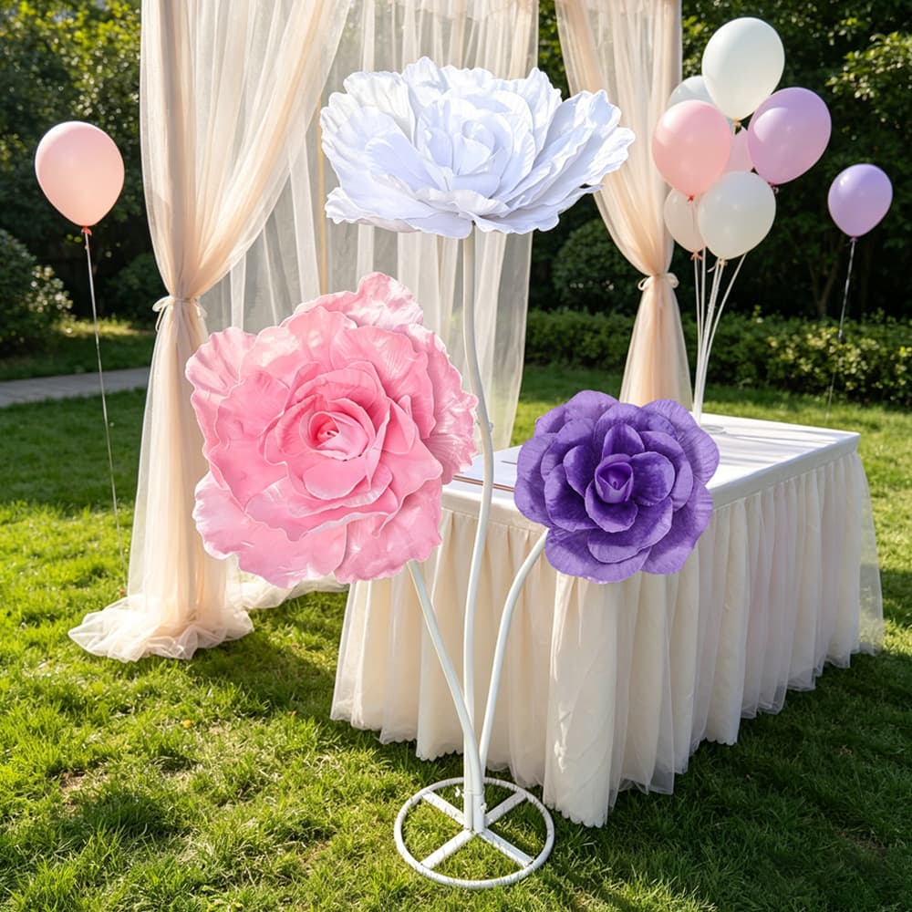 Flannel Peony Decoration for Events, Weddings, and Festivals - Large Artificial Flower Props for Courtyard Garden Decoration, Simulated Flower Ornaments