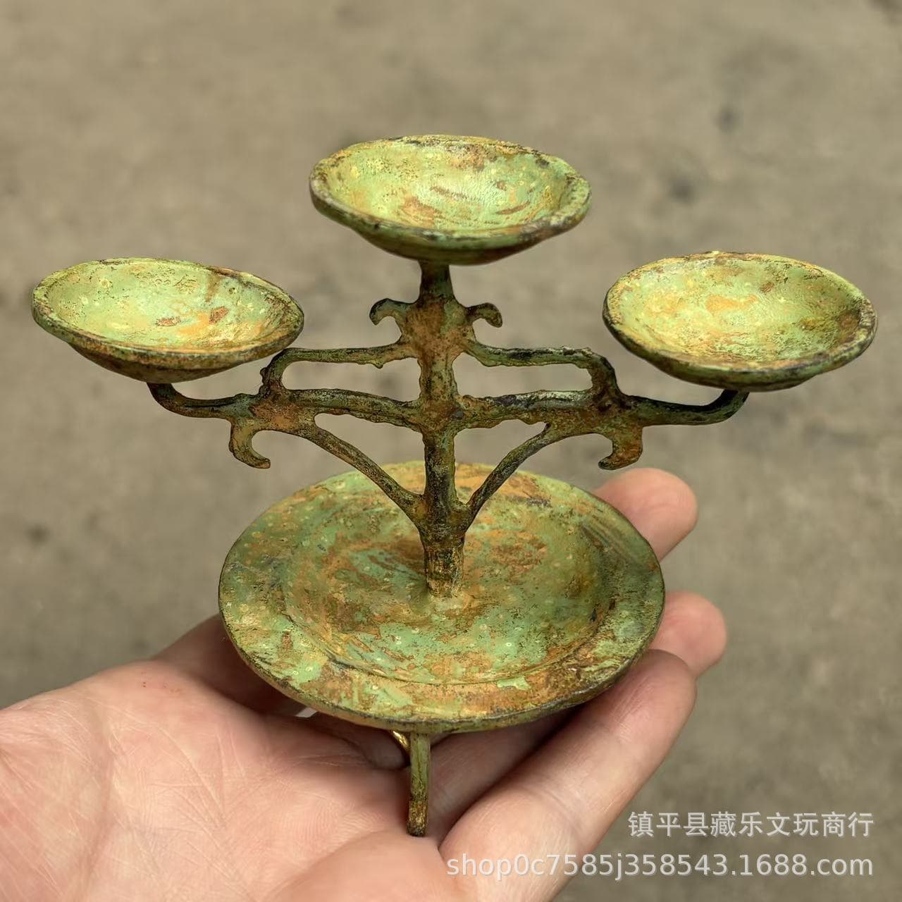 Antique Miscellaneous Antique Imitation Old Goods Secondhand Old Objects Green Patina Balance Oil Lamp Ornament Candle Holder Decorative Ornament