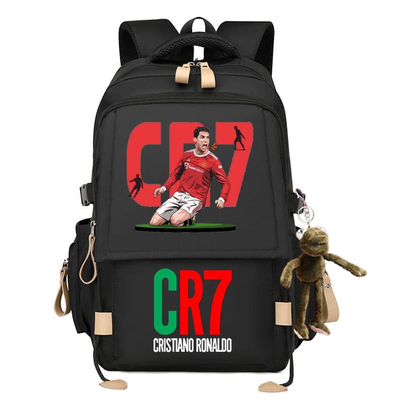 Cross-border cartoon backpack football star Ronaldo school bag male and female junior high school student college campus backpack