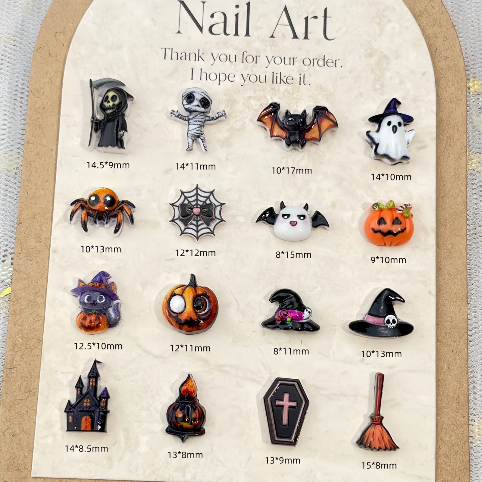 2026 Halloween Cartoon Nail Art Accessories Quirky Dark Style Spider Skull Pumpkin Ghost DIY Nail Decorations