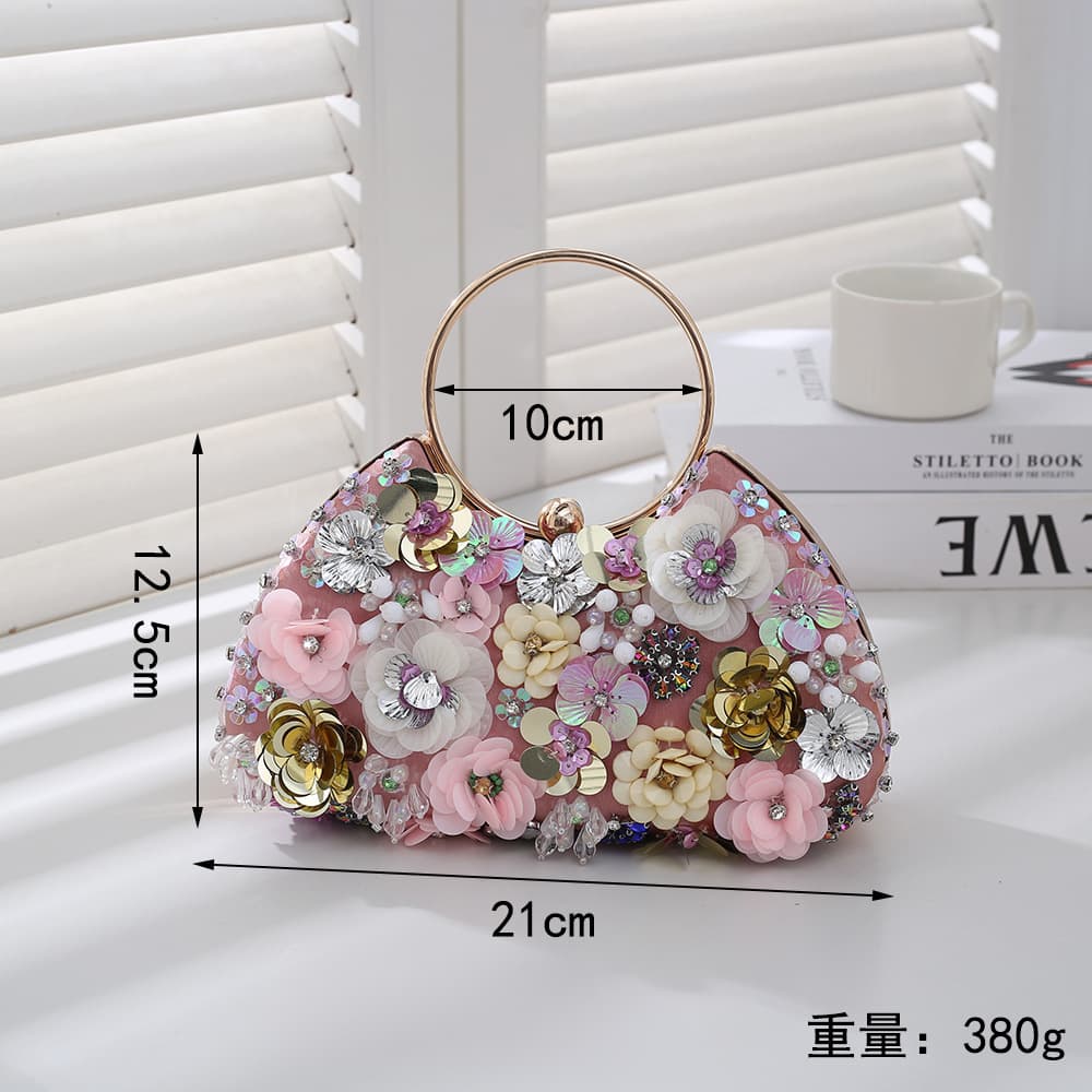 Crossbody Handbag for Women, Floral Sequined Bag for Cheongsam Banquet Outfits, Elegant Niche High-End Handbag Wholesale