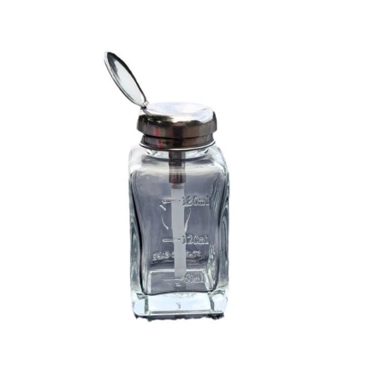 Press-Type Glass Alcohol Bottle 180ml, Copper Core Anti-Static Industrial PCB Cleaner Bottle, Thickened and Corrosion Resistant