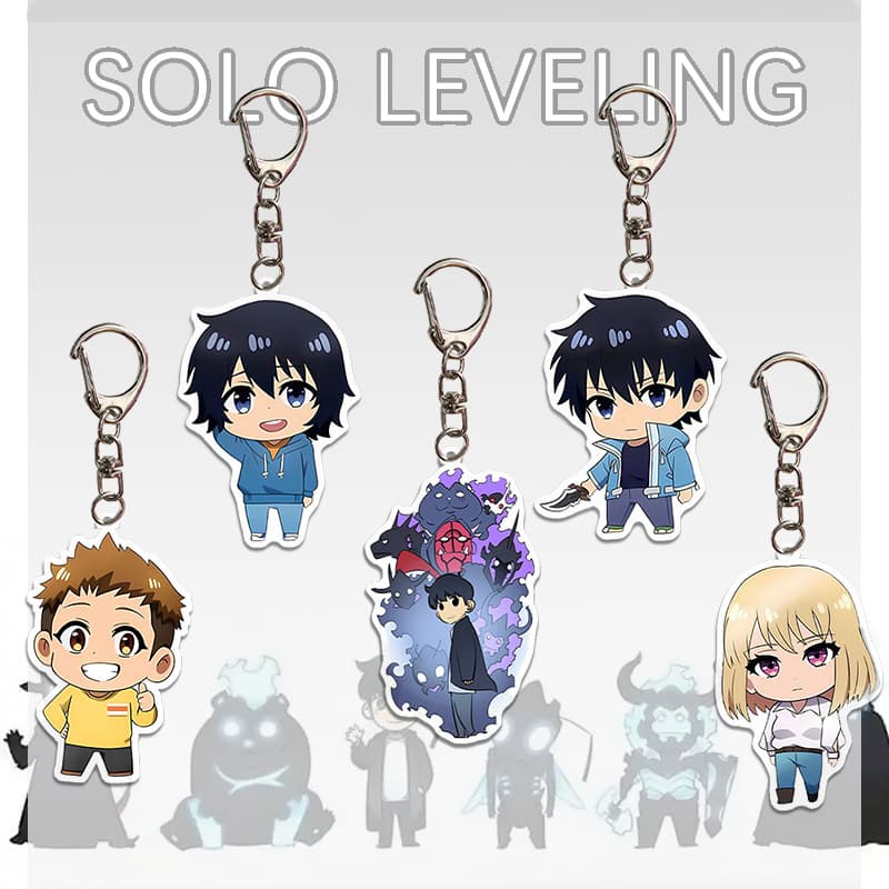 Solo Leveling Keychain Anime Merch Cabel Cheng Xiaoyu 2D Backpack Pendant Gift