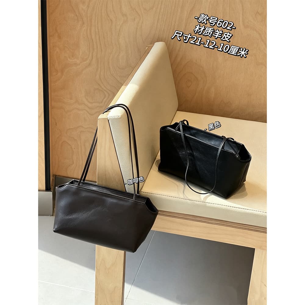Full sheepskin inside and out the*row Kendall's same style shoulder underarm bag genuine leather women's minimalist style niche handbag