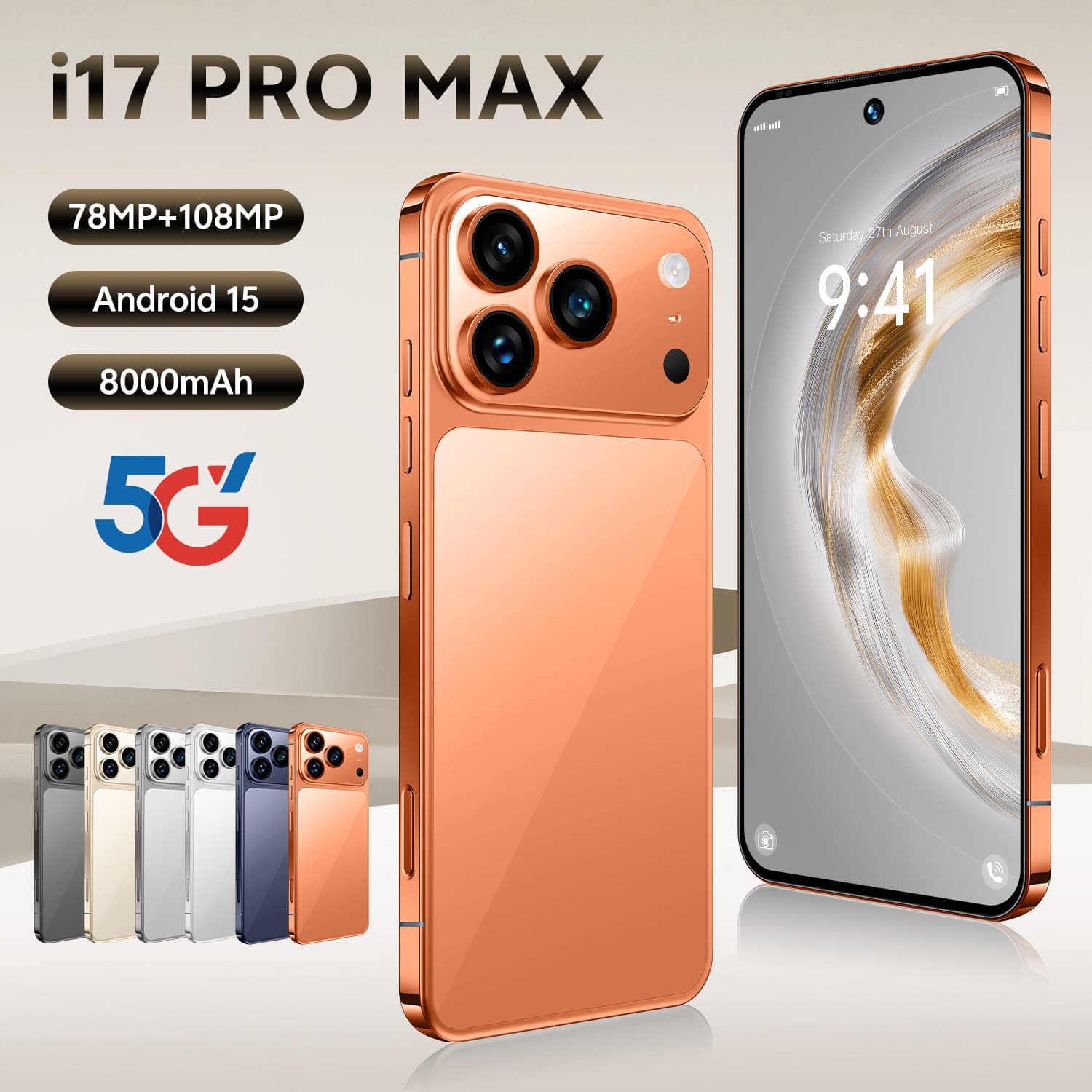 Cross-border Phone i17 Pro Max Smartphone Brand New Unopened 4G Foreign Trade Phone New Model Hot Seller Factory Direct