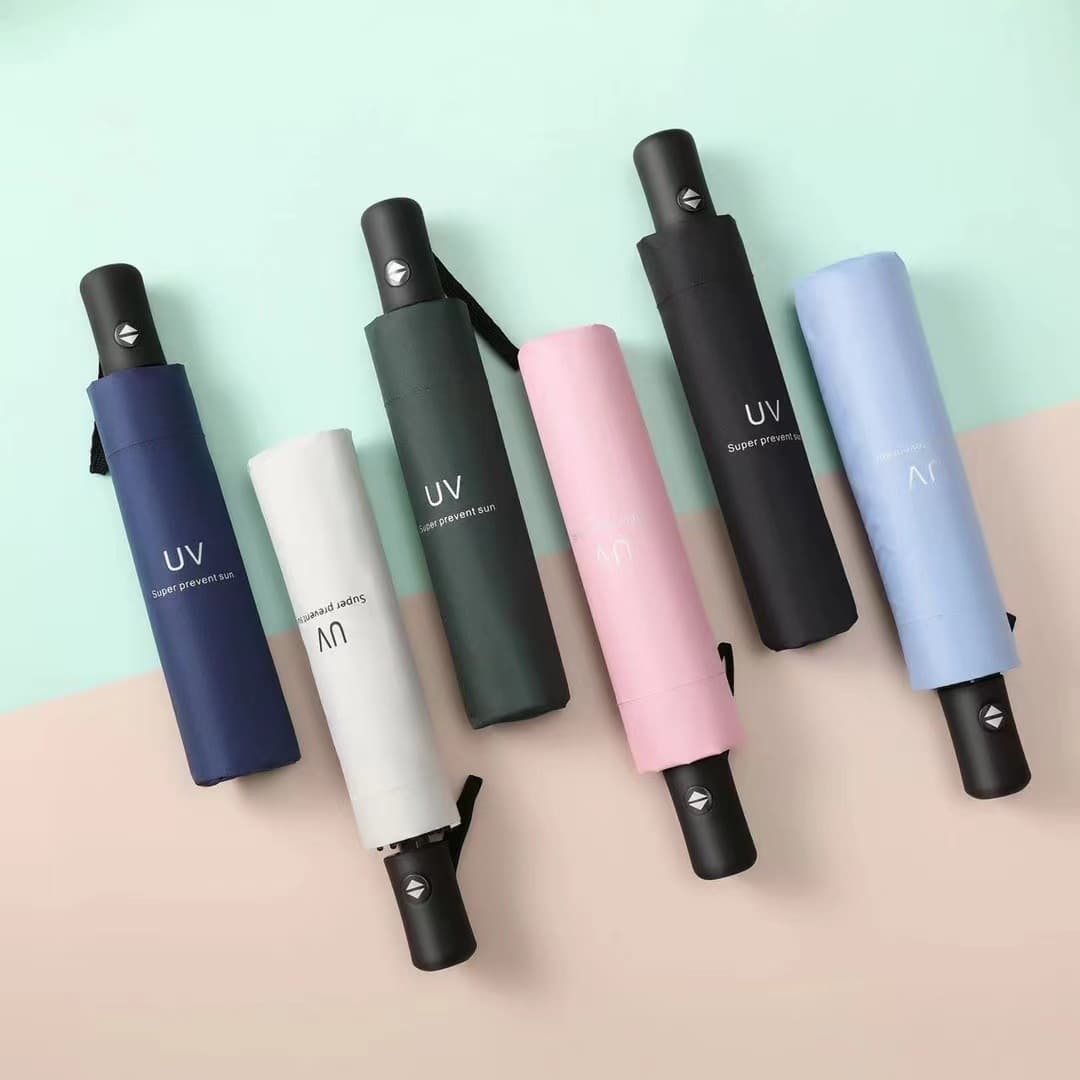 Bulk wholesale automatic umbrellas, UV black coating sun umbrella, dual-purpose sun and rain umbrella, advertising umbrella printing manufacturer