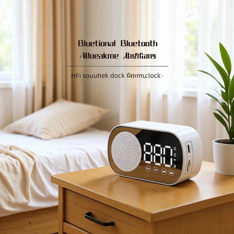 Source Factory New Z7 Smart Gift Alarm Clock Mirror Clock Mini Speaker Bluetooth Speaker Card Player