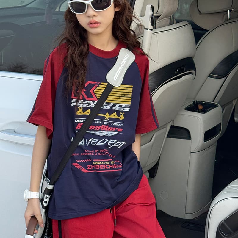 Girls' Summer Short-Sleeve T-Shirt, Children's American-Style Top, 2026 Summer New Style Base Shirt, Big Girl Raglan Sleeve Trendy T-Shirt