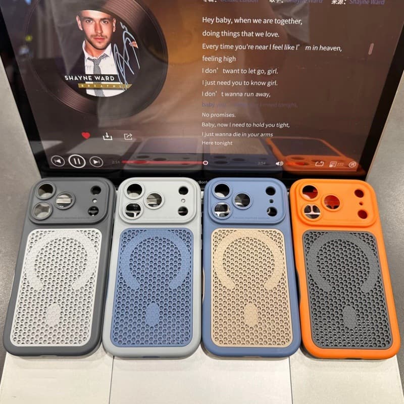 New Honeycomb Heat Dissipation Magnetic Phone Case Compatible with iPhone 17/16/15/14 Summer 13 Camera Button Full Coverage