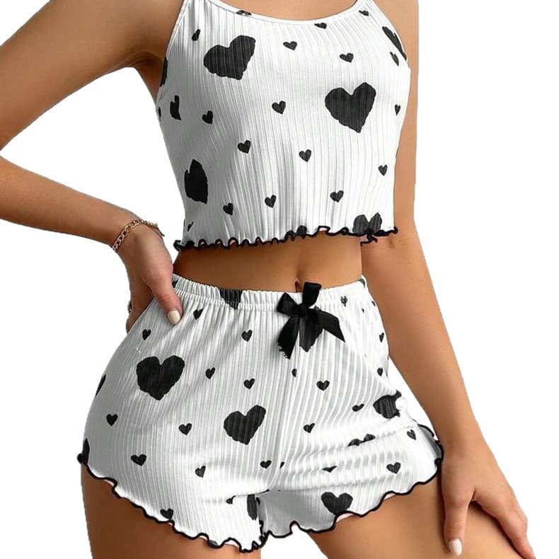 Cross-border European and American Loungewear for Dropshipping, New Women's Fashion Heart-Shaped Loungewear for AliExpress