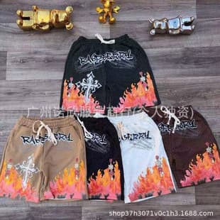 Men's Casual Printed Shorts American Trend Beach Shorts Summer Loose Fit Shorts Factory Resource Wholesale