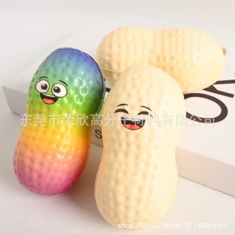 Large Soft Squishy Peanut PU Stress Relief Toy, Realistic Food, Viral Toy, Creative Fidget Gadget, Best Seller from Factory