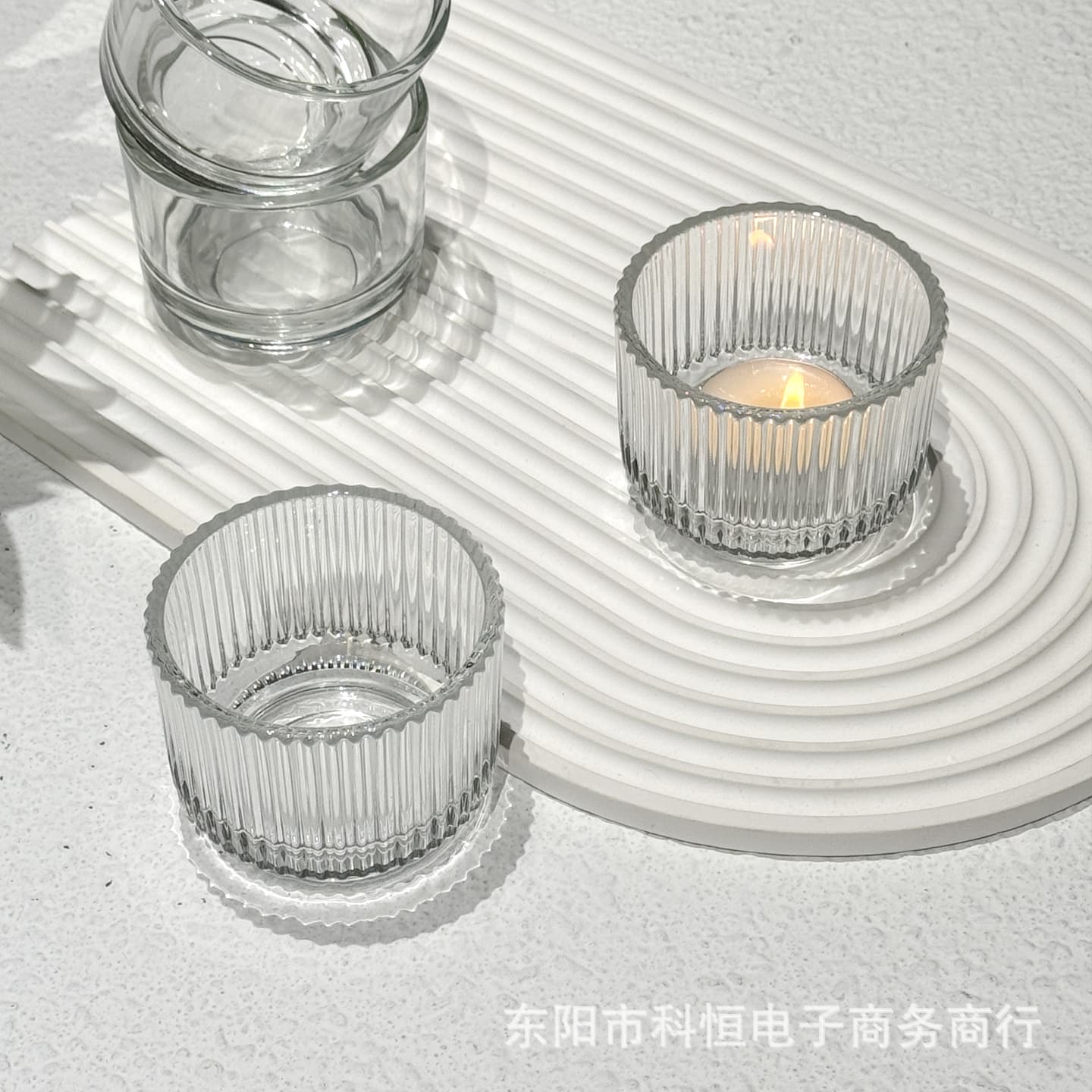 Cross-border hot-selling fine-grained glass aromatherapy candle holder simple ins style candle cup spot creative shape transparent empty cup