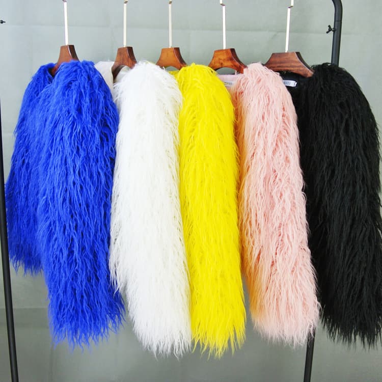 Autumn and Winter New plus size Fur Imitation Fur Crewneck Coat Korean Style Solid Color Beach Wool Women's Short Women's Coat