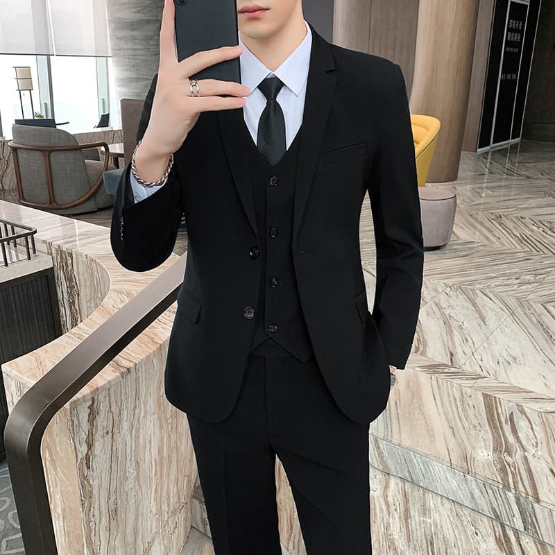 Suit suit groomsmen full set no ironing slim fit groom wedding dress business professional casual formal small suit for men
