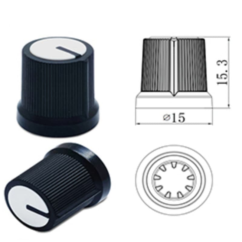 AG3 Potentiometer Amplifier ABS Plastic Knob Cap WH148 Plum Handle Rotary Dual-Color Switch Cap 15×15mm