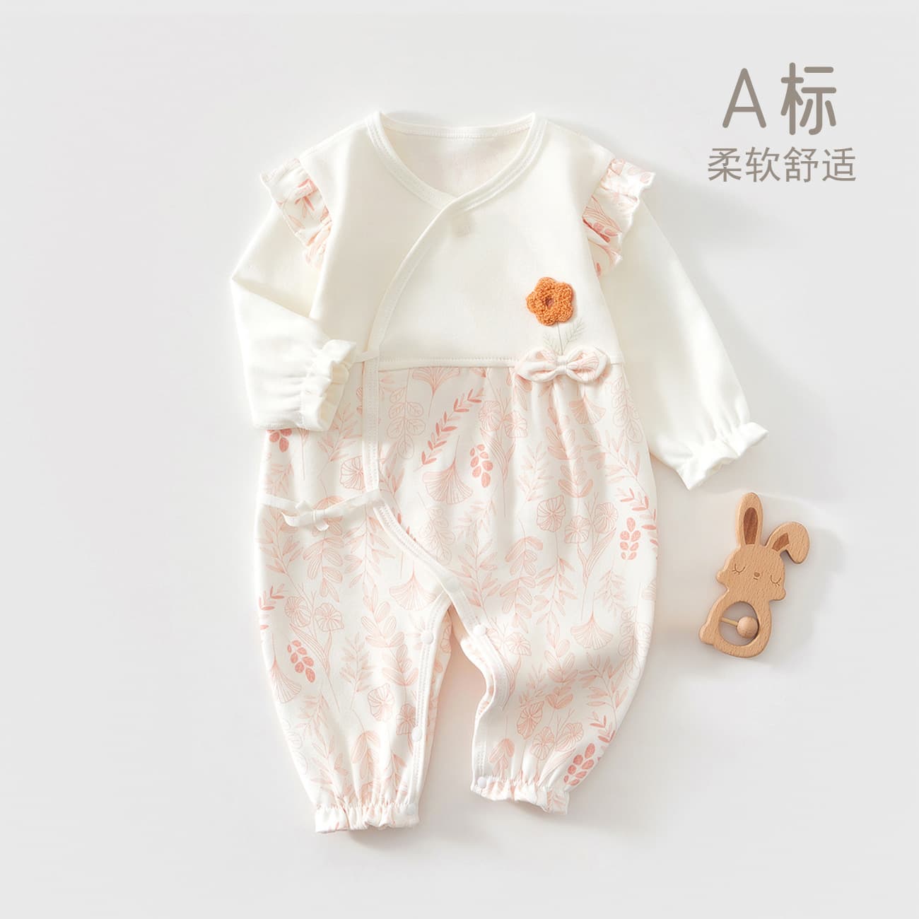 Newborn Baby Clothes Spring Autumn Soft Velvet Cotton Category A Baby Bodysuit Butterfly Suit Small Month Old Outgoing Crawling Suit