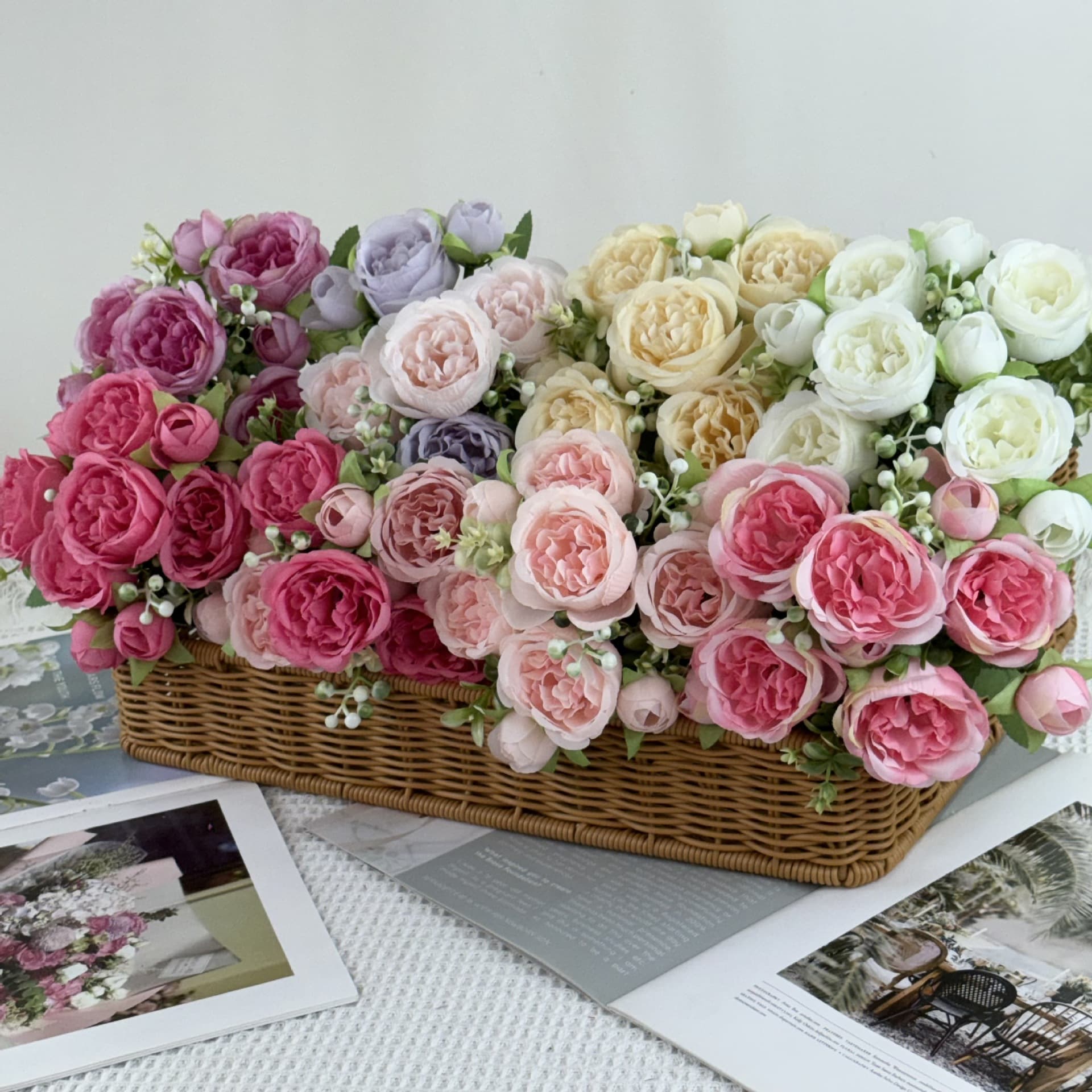 New Wholesale Artificial Flowers Wedding Bouquet Peony Hand Bouquet Small Bouquet Cross-border Hot Selling High-end Rose