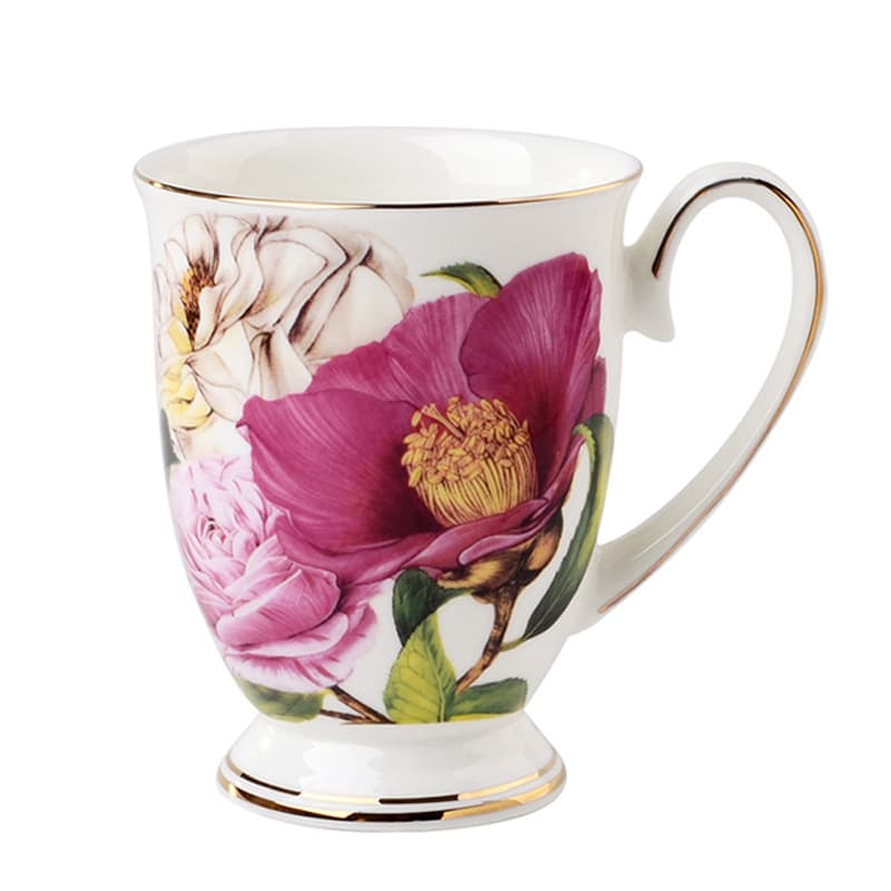 Wholesale High-Quality Household Ceramic Tall Breakfast Cup, Hotel Afternoon Tea Bone China Coffee Mug with Custom Logo