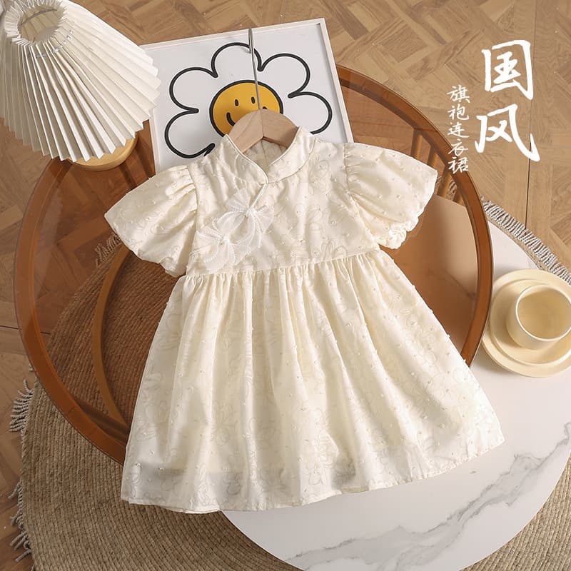 Girls' Dress 2025 Summer New Style Baby Chinese Cheongsam Dress Children's Ancient Style Princess Dress Kids Clothing