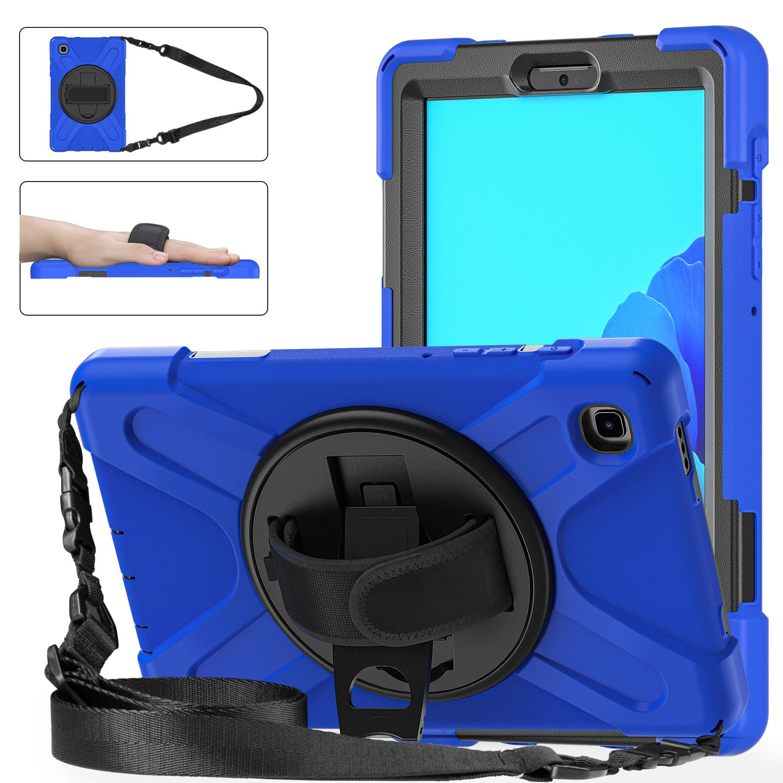 Suitable for Samsung A7lite T220 Tablet Protective Case Rotating Bracket PC Strap Style SM T225case 8.7