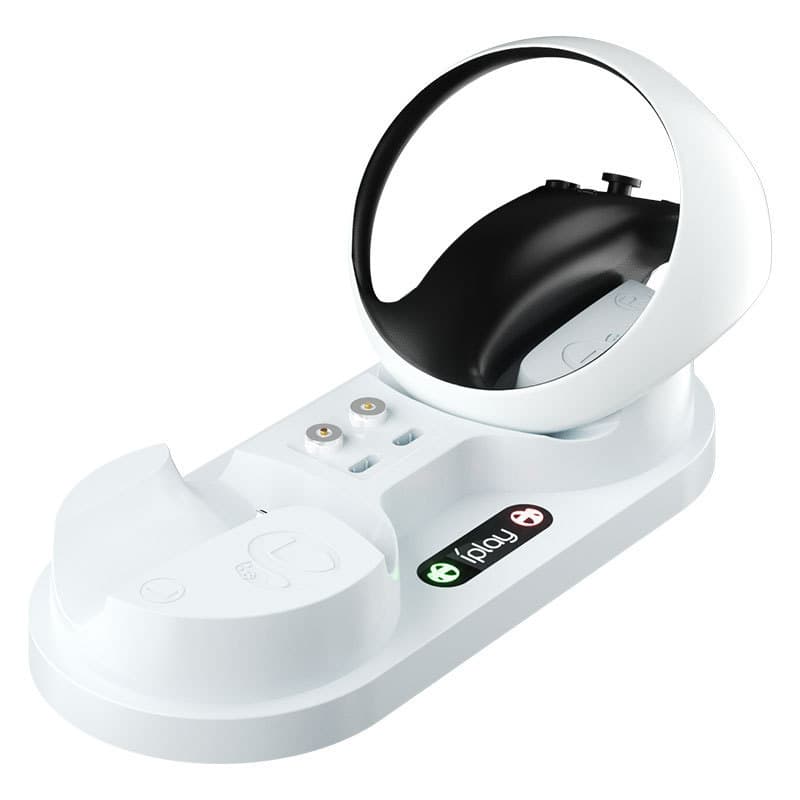 PSVR2 Controller Charger with LED Light, Portable Dual Charging Dock and Storage for PSVR2