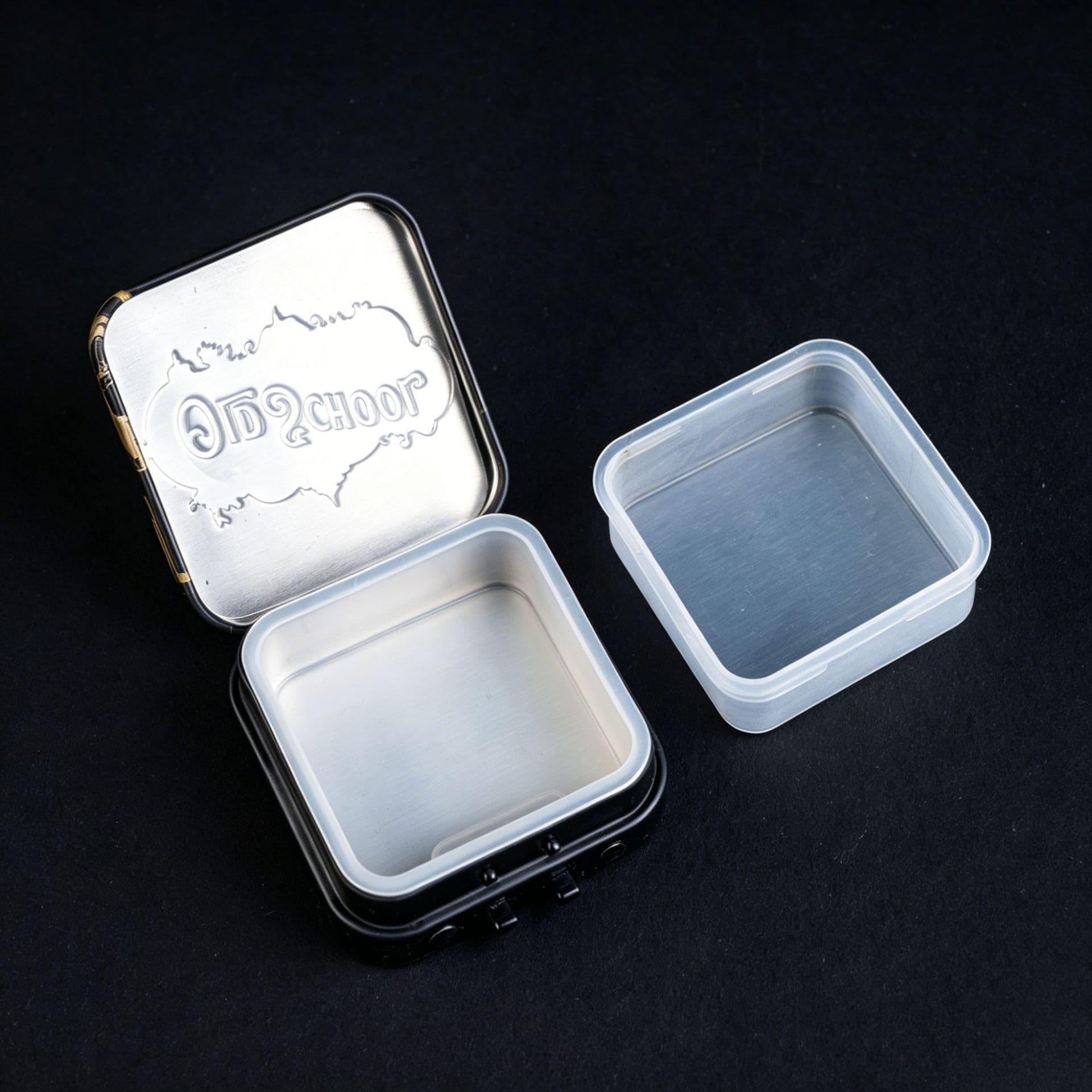 Factory Direct Square Tin Box with Silicone Inner Tray Eco-Friendly Silicone Pad Tin Box Matching Silicone Liner Silicone Pad