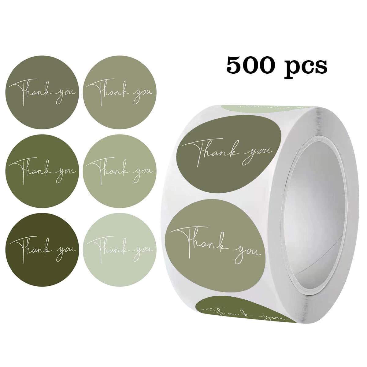 1-Inch round Thank You Stickers Ins Style Sealing Tapes for Packaging Box Closure Colorful Printed Guasha Bottom Copperplate Paper
