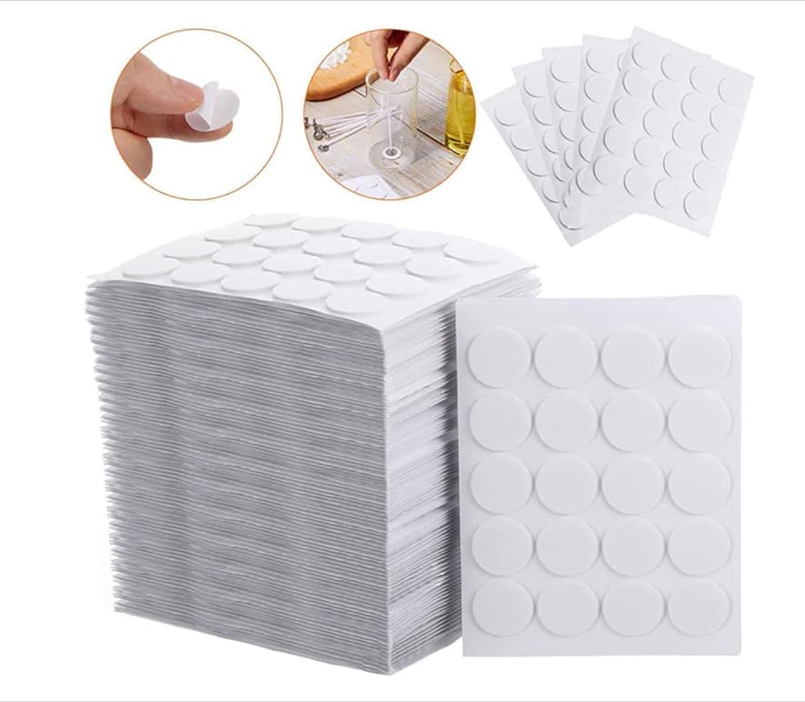 Diameter: 2cm / 0.8 inch Candle Wick Sticker Double-Sided Candle Making Sticker Wax Wick Sticker Heat-Resistant Sticker