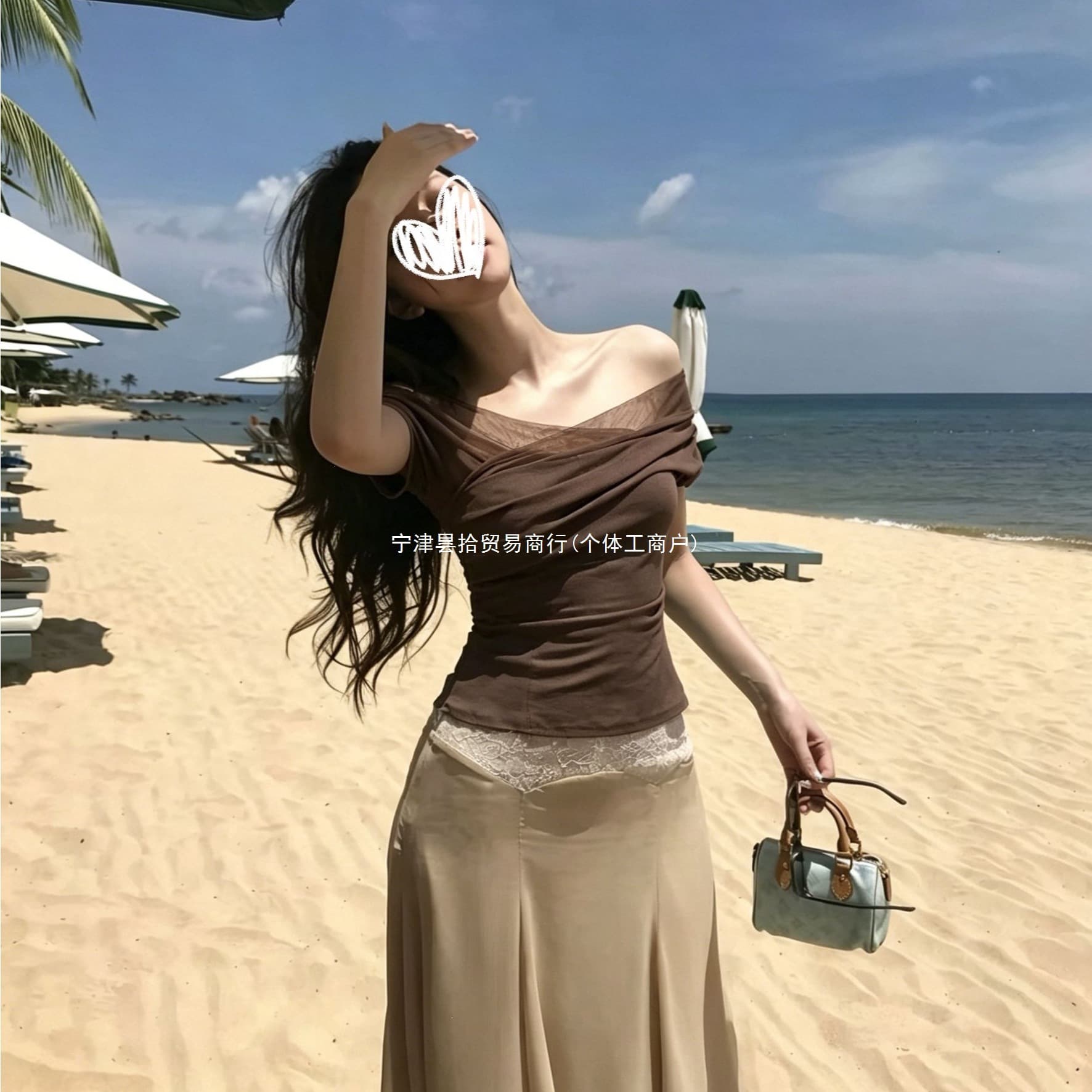 2026 Summer Fashion Short Vest Women's French Cross Design Hot Girl Pure Desire Slim Top Apricot Black