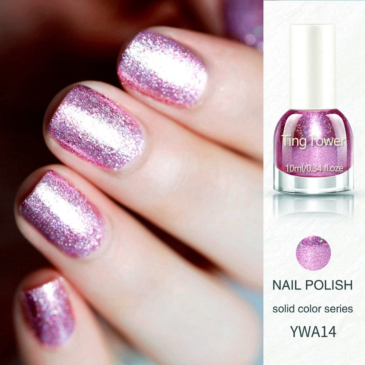 2024 New Nail Polish Sequins Long-lasting Quick-drying Cross-border Nail Art Non-peeling Shiny White Shimmer Powder Fine Glitter