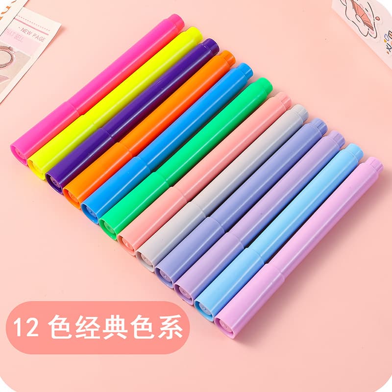High-Aesthetic Dopamine Large-Capacity Colorful Highlighter Pens for Students, Eye-Care Fluorescent Markers, Wholesale