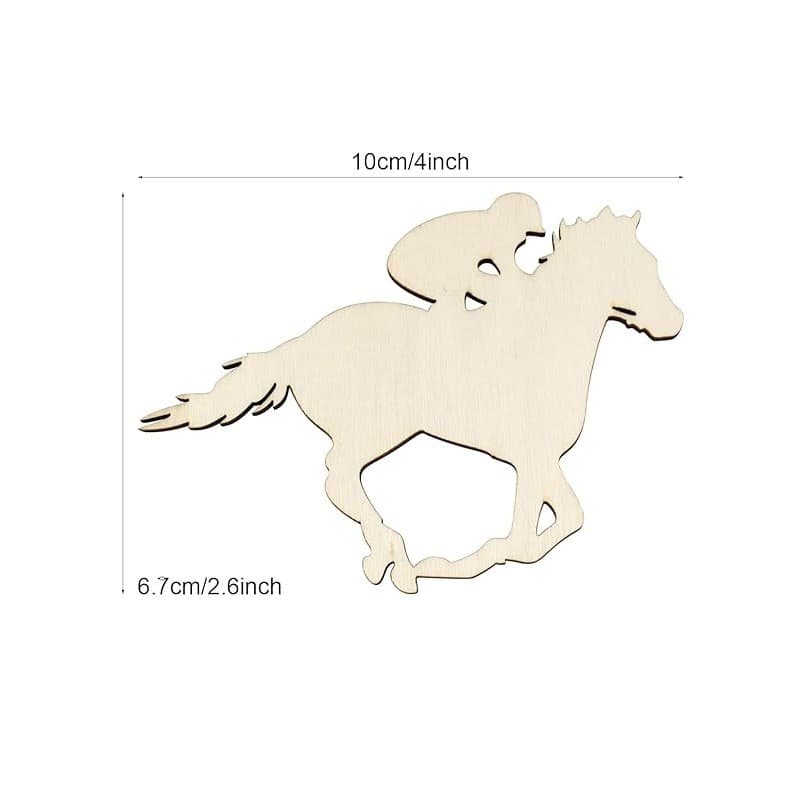 Creative Wooden Horse Craft Home Decoration Horse Year Birthday Party Gift DIY Pendant Small Wooden Slice Ornament