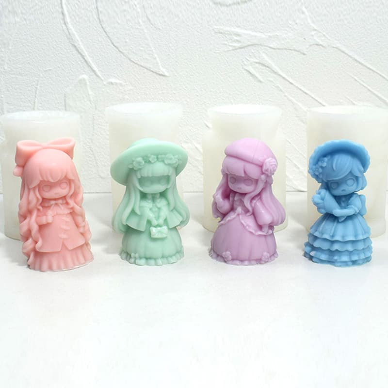 Cross-border DIY Cartoon Cute Girl Aromatherapy Candle Plaster Silicone Mold Princess Angel Doll Cake Mold
