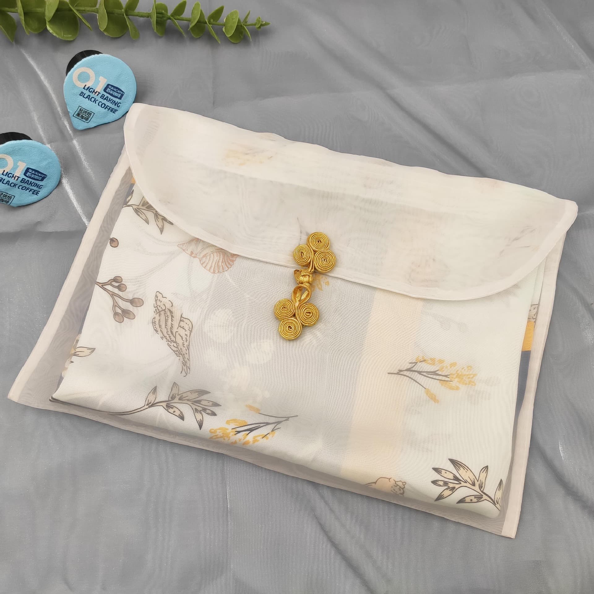 Crisp white, high-density matte yarn, knotted fabric, gauze bag, scarf, shawl, gift organza, envelope bag, clothing packaging bag